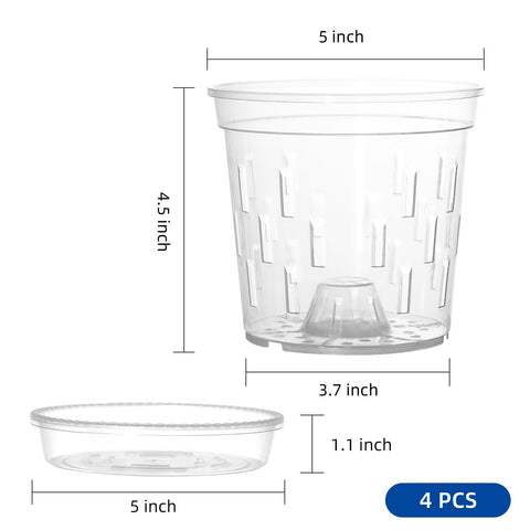 TRUEDAYS Orchid Pot with drainage holes supports root moisture observation