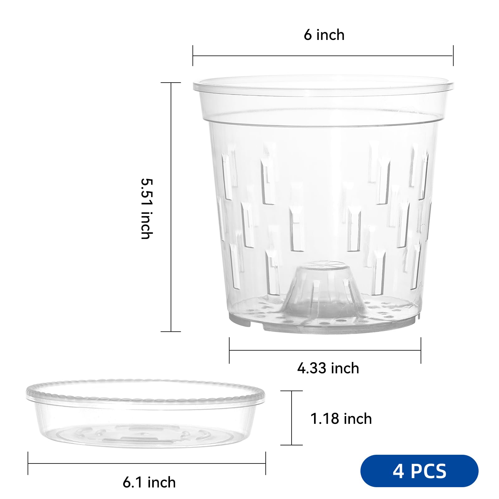 TRUEDAYS orchid pot with drainage holes supports root growth.