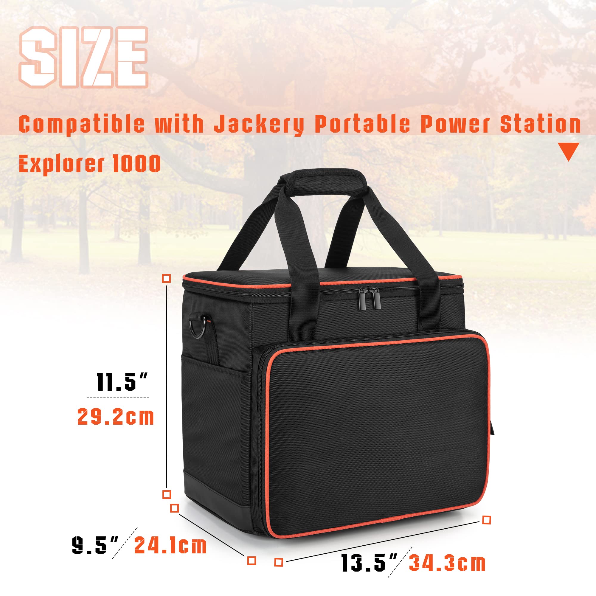 Trunab Explorer 1000 interior compartments keep power station and accessories organized.