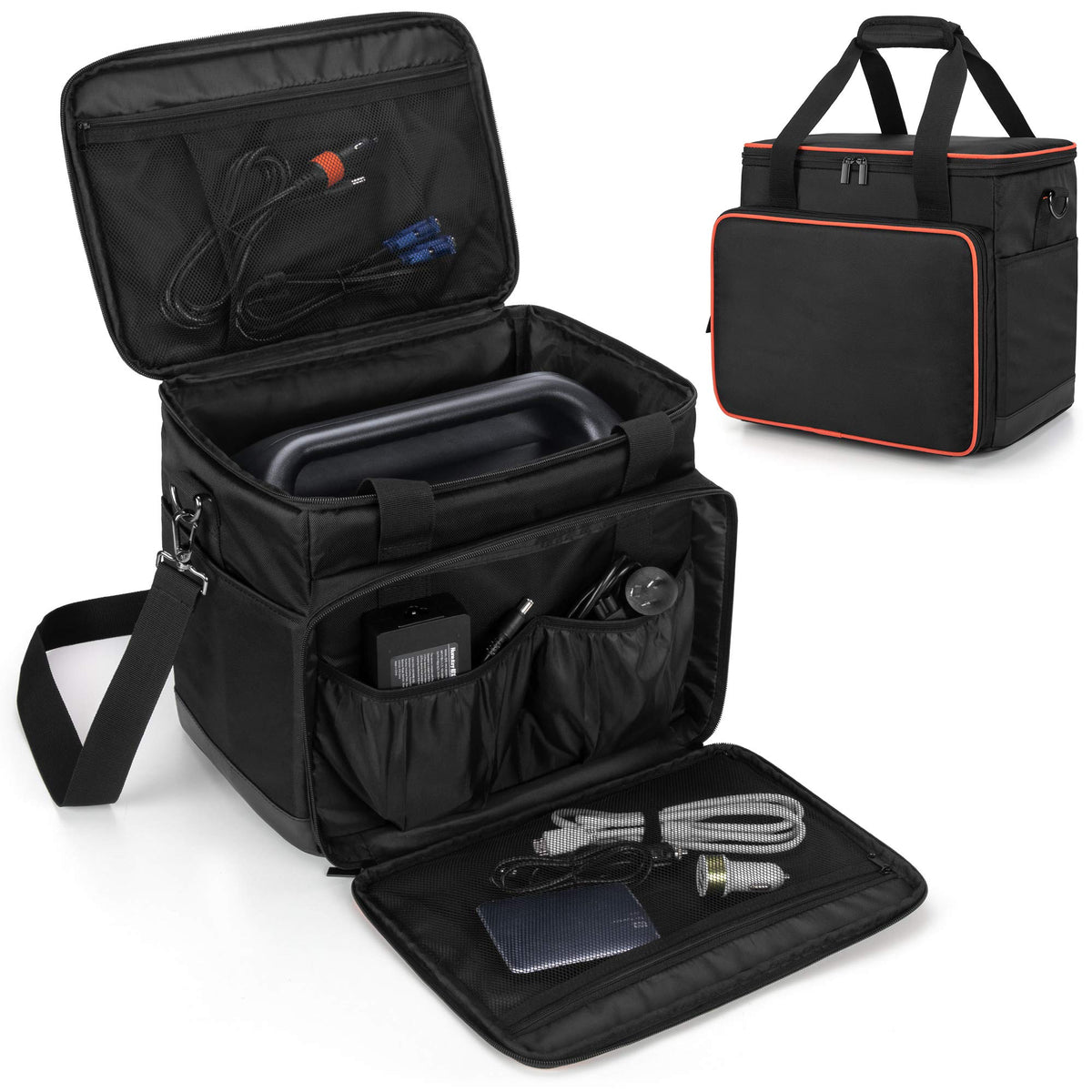 Trunab travel case front view protects Jackery Explorer 1000 during transport.