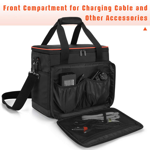 Trunab case with side pocket open for easy access to cables and adapters.