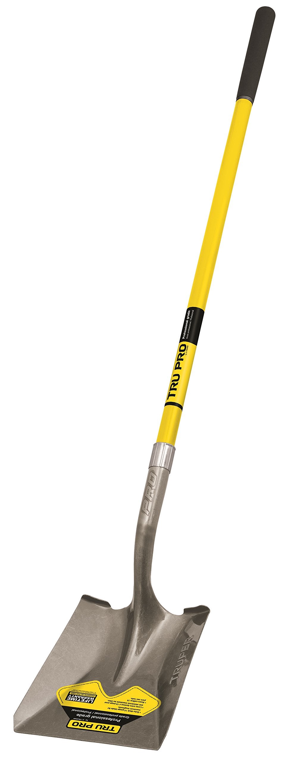 Truper 31199 Tru Pro shovel with fiberglass handle and soft grip for durable yard work