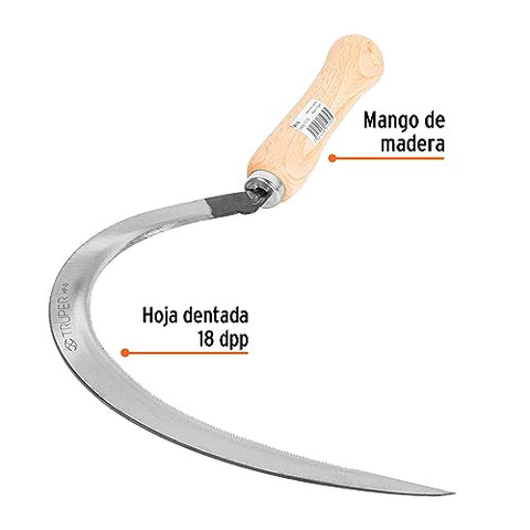 Truper HP-0 serrated grass hook 10in, versatile size for tight spots and edging