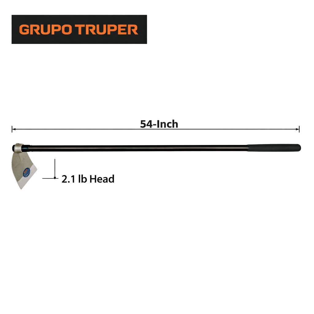 Truper Lane Hoe 2.1 lb head weight enables steady, controlled digging.