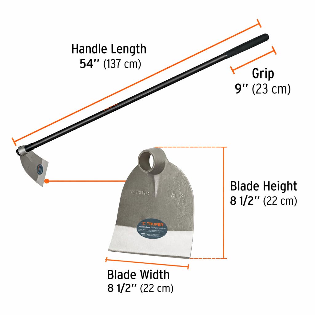 Truper Lane Hoe 8-5inch blade for efficient cultivation and weed removal.