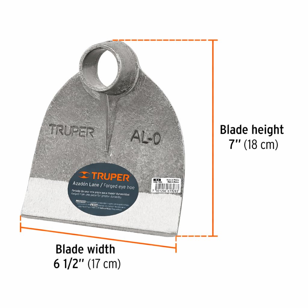 Truper Lane Hoe Head No. 0 polished blade delivers clean cuts for beds.