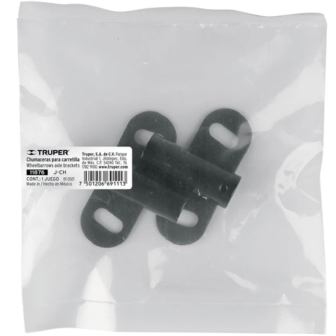 Truper wheelbarrow axle bracket set with black finish suits any workshop.