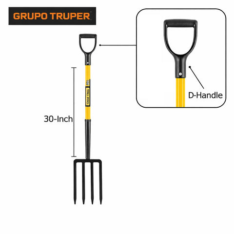 Truper 30-inch spading fork designed for commercial use and long-lasting performance.