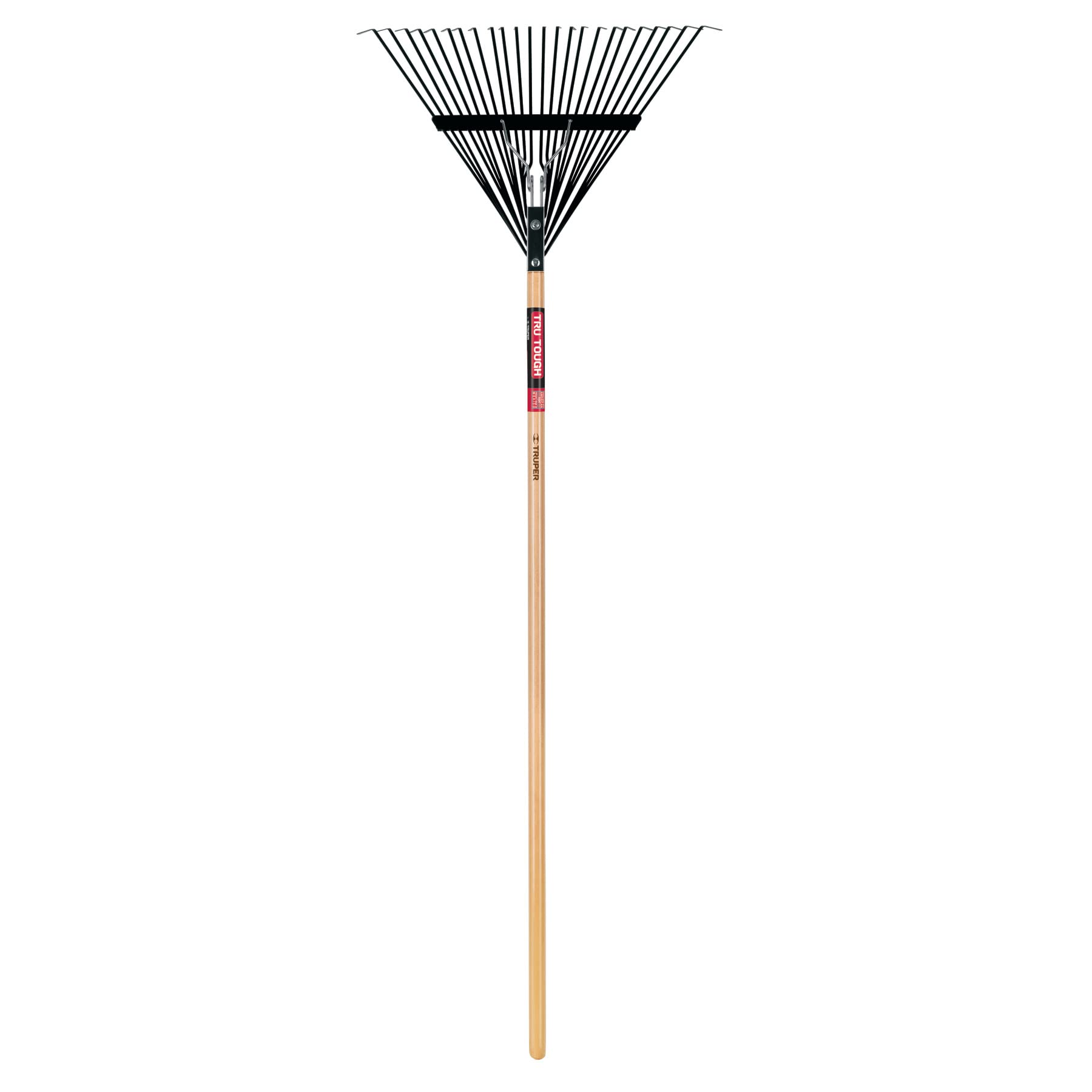 Truper TruPro steel leaf rake with 24-inch head for broad yard coverage and faster cleanup