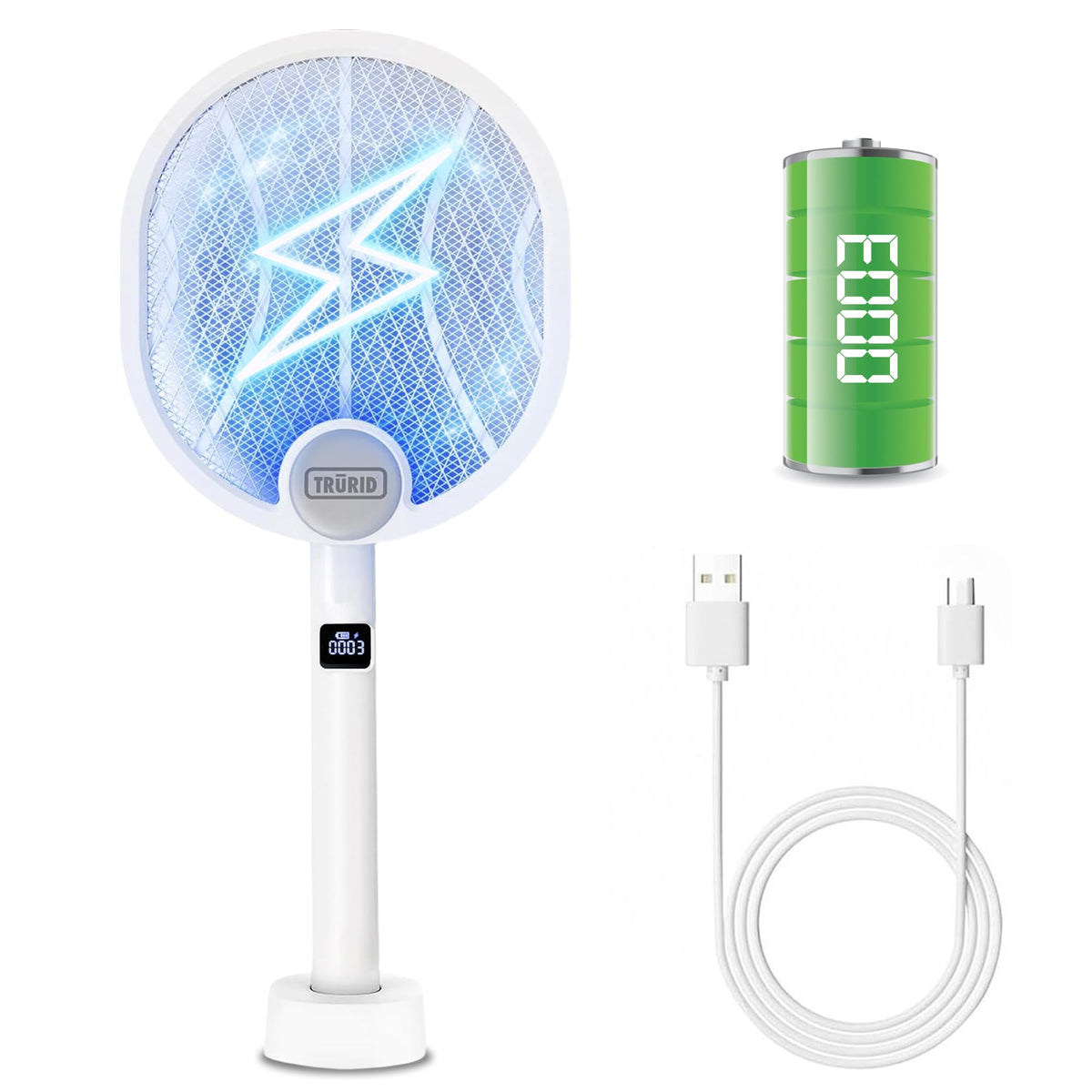 TRURID Fly Swatter high-voltage grid for fast indoor and outdoor insect elimination.