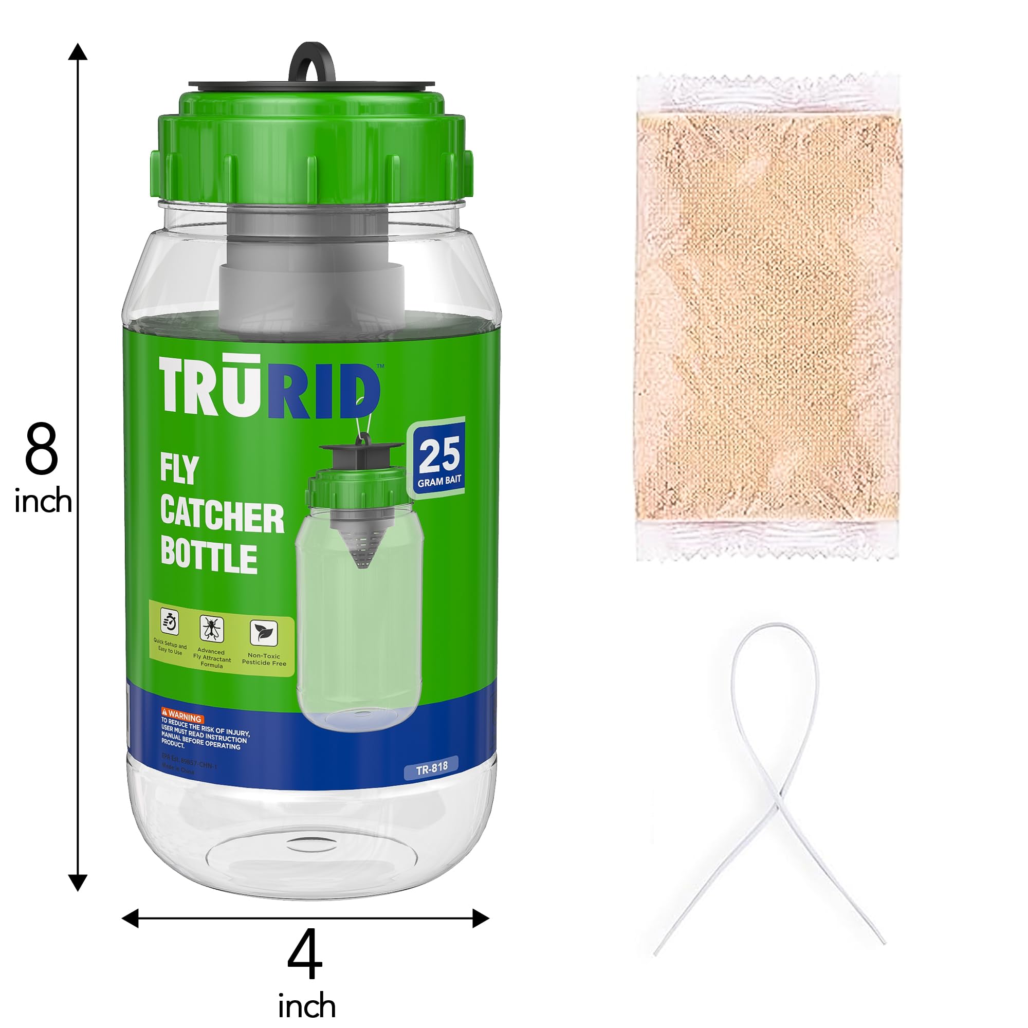 TRURID water-activated lure starts working within 48 hours after adding warm water.