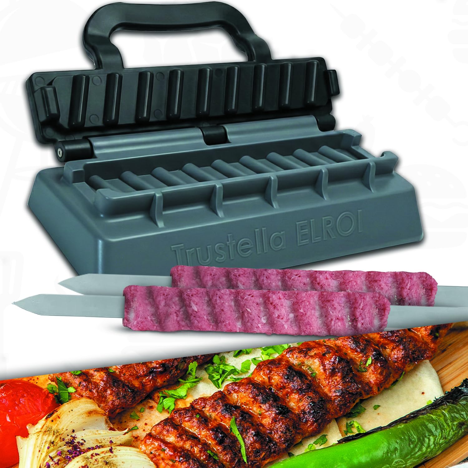 Trustella heavy-duty kebab maker ideal for barbecues and family gatherings.