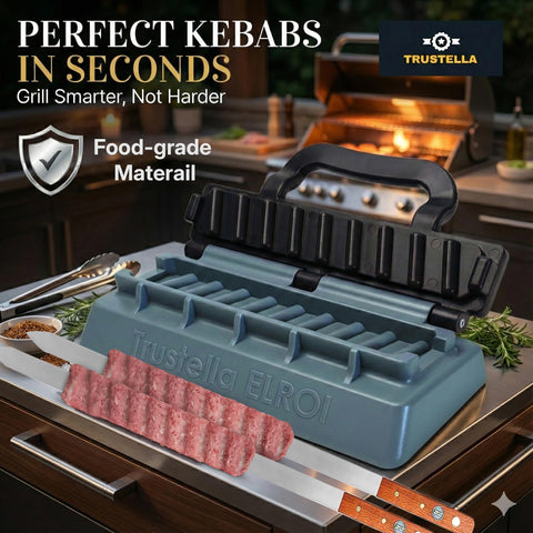 Trustella heavy-duty kebab maker easy-clean design simplifies post meal cleanup.