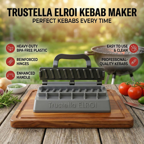 Trustella heavy-duty kebab maker gift-ready packaging for grill enthusiasts.