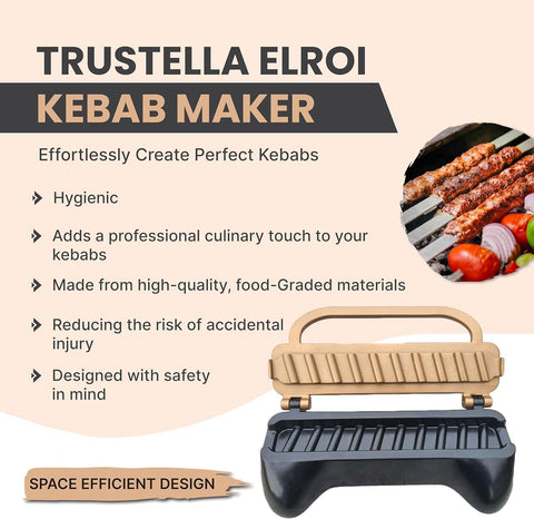 Trustella Kebab Maker non-stick coating enables easy release and quick cleaning.