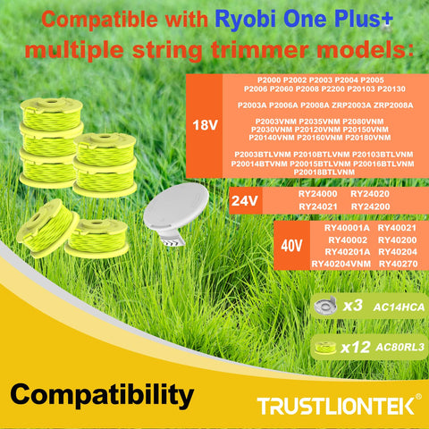 TrustLIONTEK 0.08 inch, 11 ft trimmer line for efficient cuts