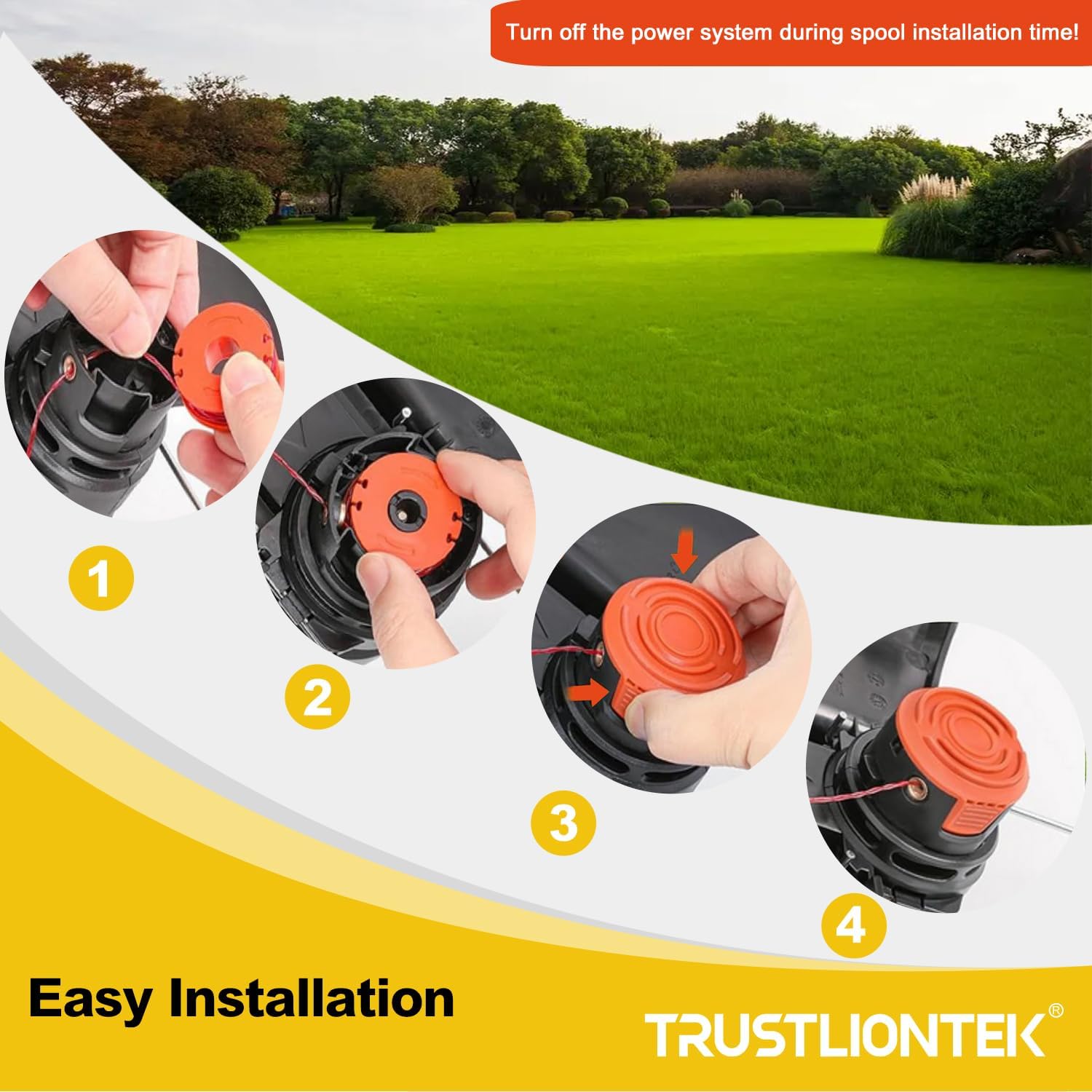 TrustLIONTEK WA6531 spool covers front view for secure fit