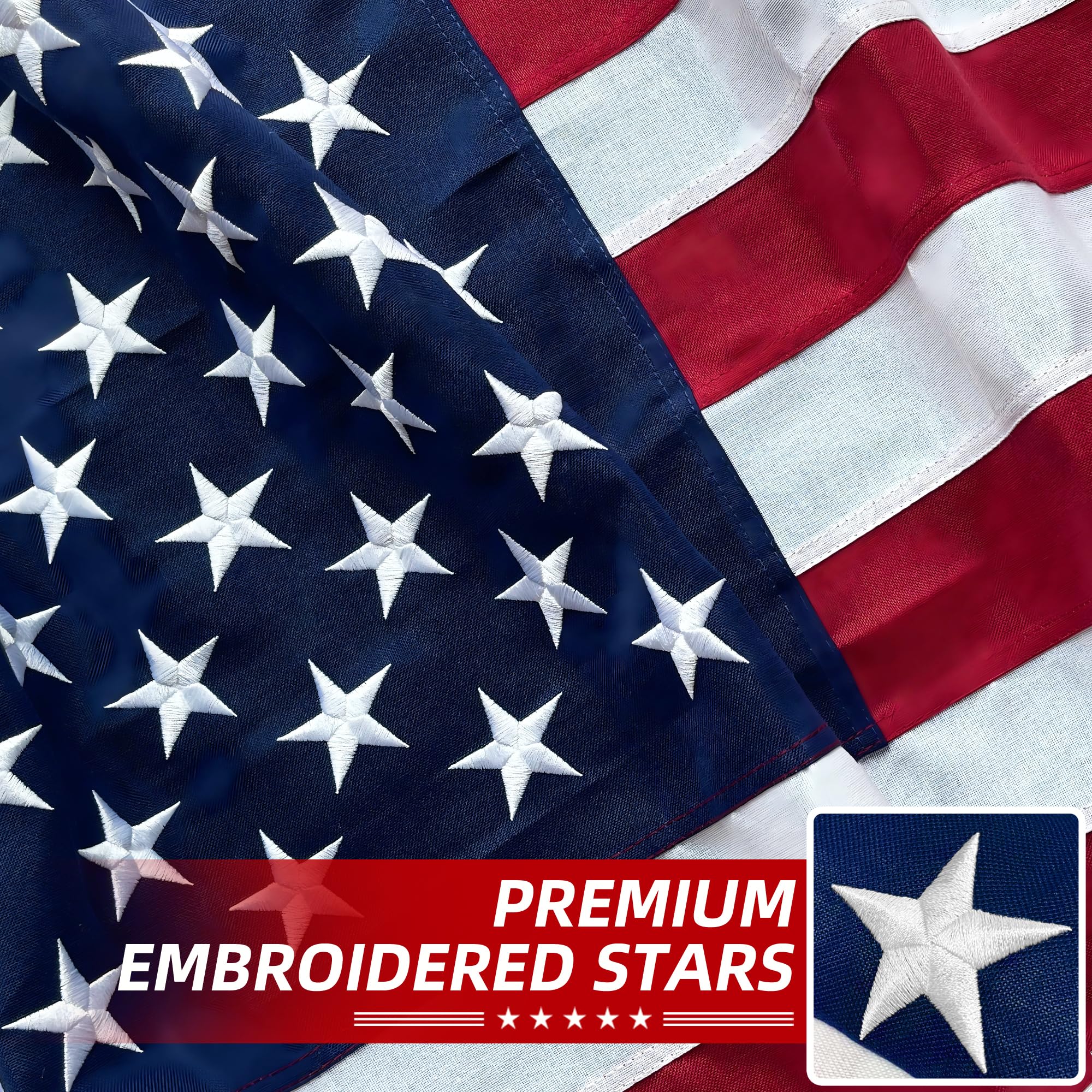 Try Everything flag with water-repellent finish and UV protection for sunny days outdoors.