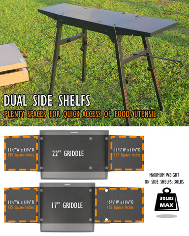 Trybuy griddle stand with adjustable legs for level setup on uneven ground