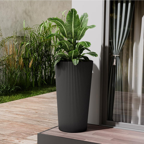 Trygoal indoor-outdoor-use planter blends with modern and rustic decor.