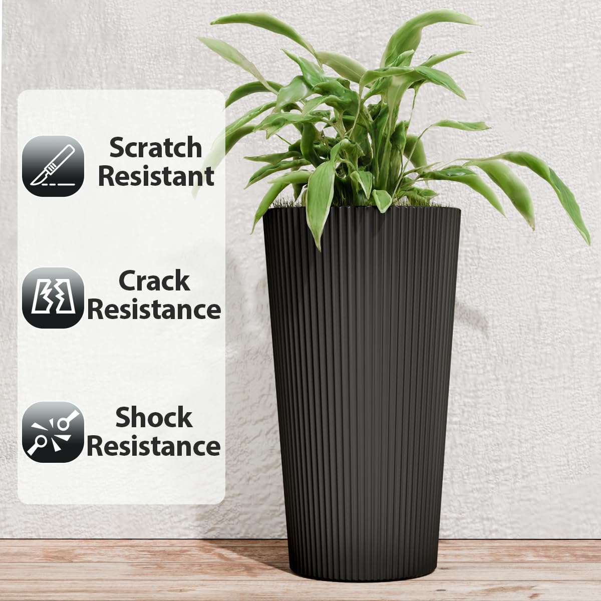 Trygoal large lightweight-conical-planter easy to relocate for flexible gardening.