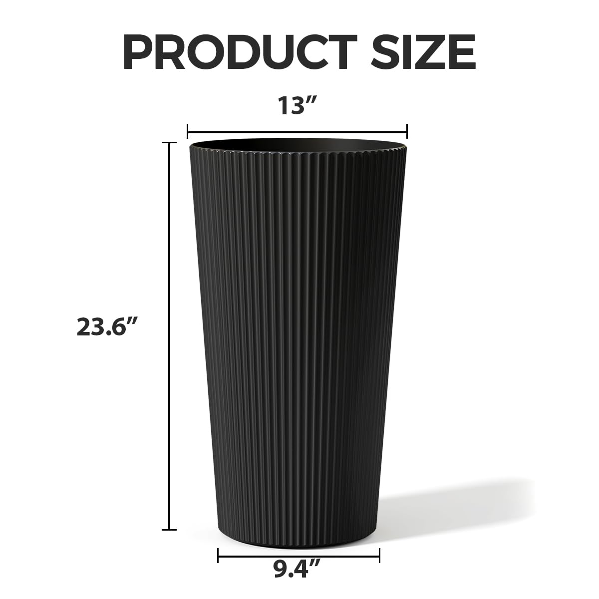 Trygoal outdoor planter made of polypropylene withstands sun and wind for lasting curb appeal.