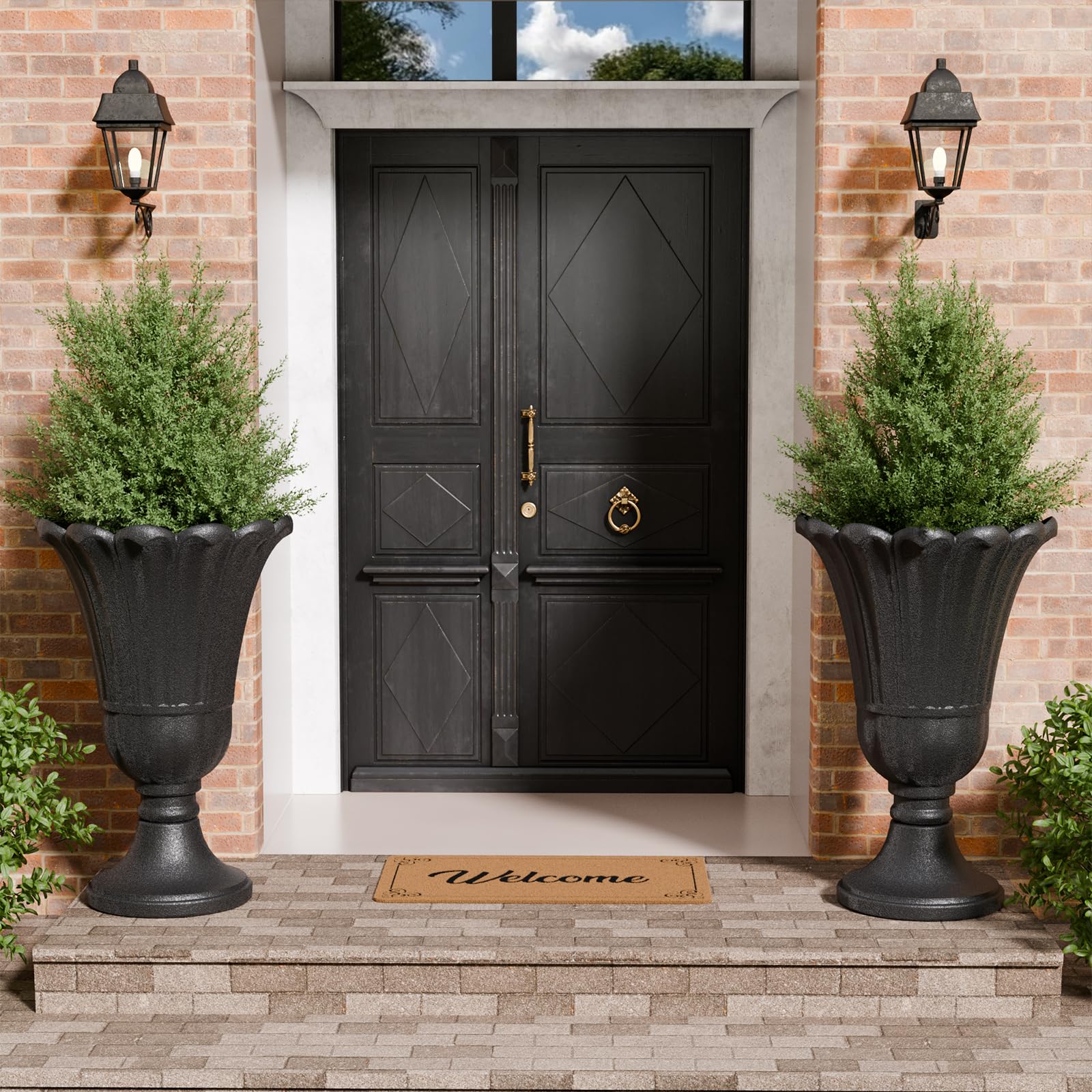 Trygoal tall outdoor planter suitable for porch and backyard setups