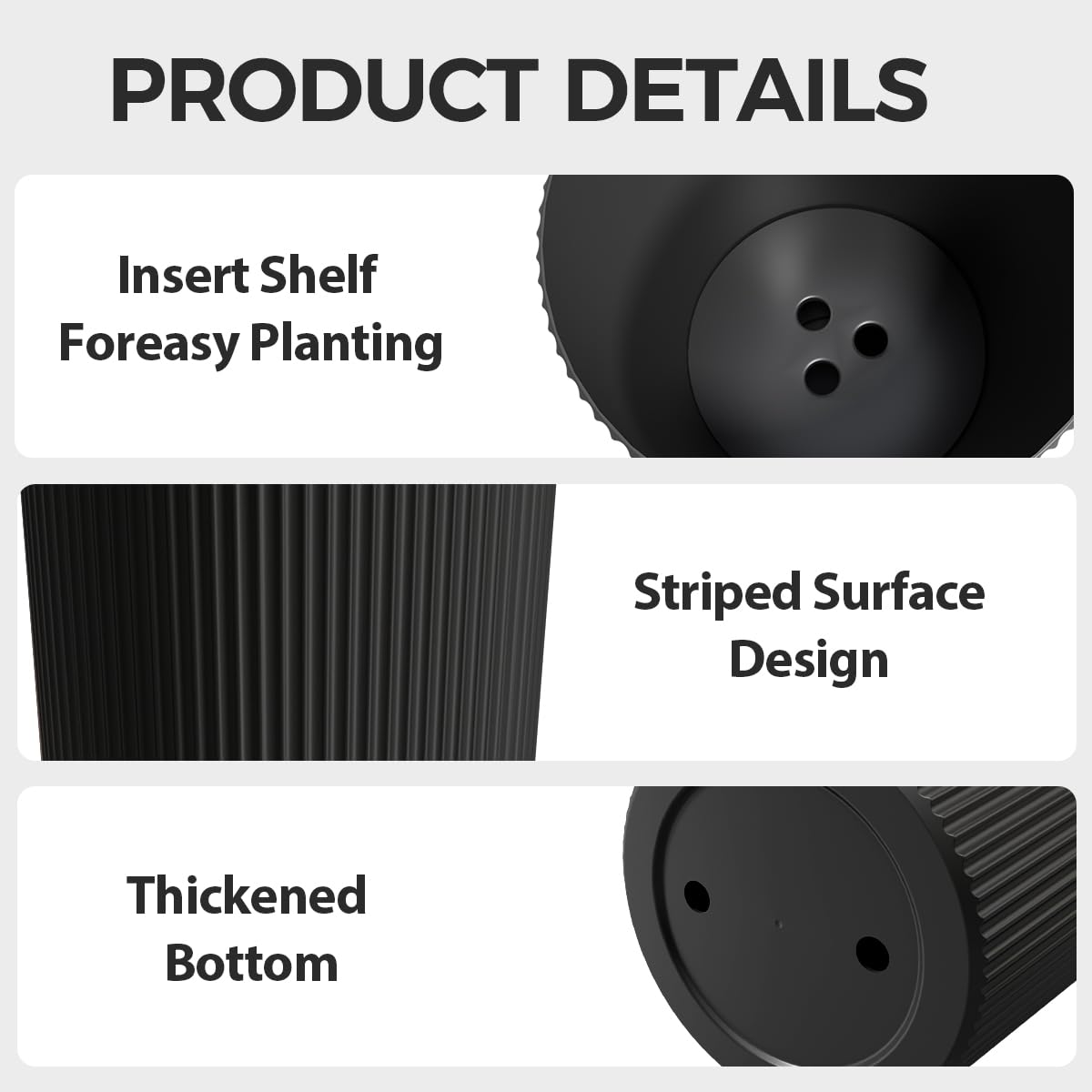 Trygoal striped-design planter adds elegant texture to outdoor spaces.