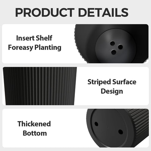 Trygoal striped-design planter adds elegant texture to outdoor spaces.