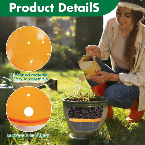 Tryitsbest round planter insert with drainage holes prevents overwatering.