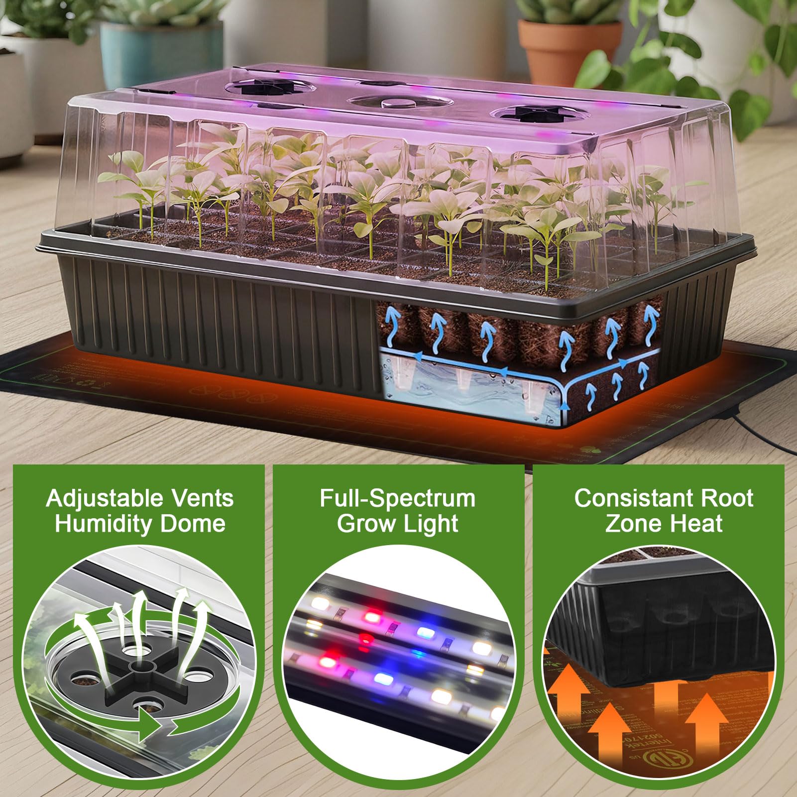 Tryitsbest seed heat mat waterproof provides even warmth for germination