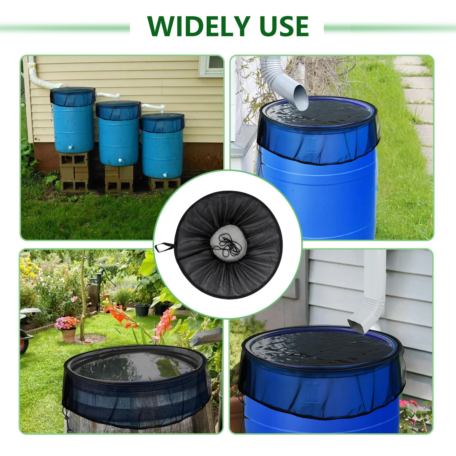 Tryly garden rain barrel mesh screen for yard water collection