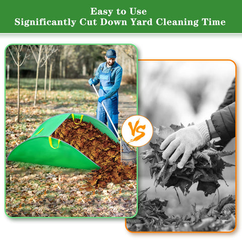Tryly Leaf Collector in use gathering leaves and debris