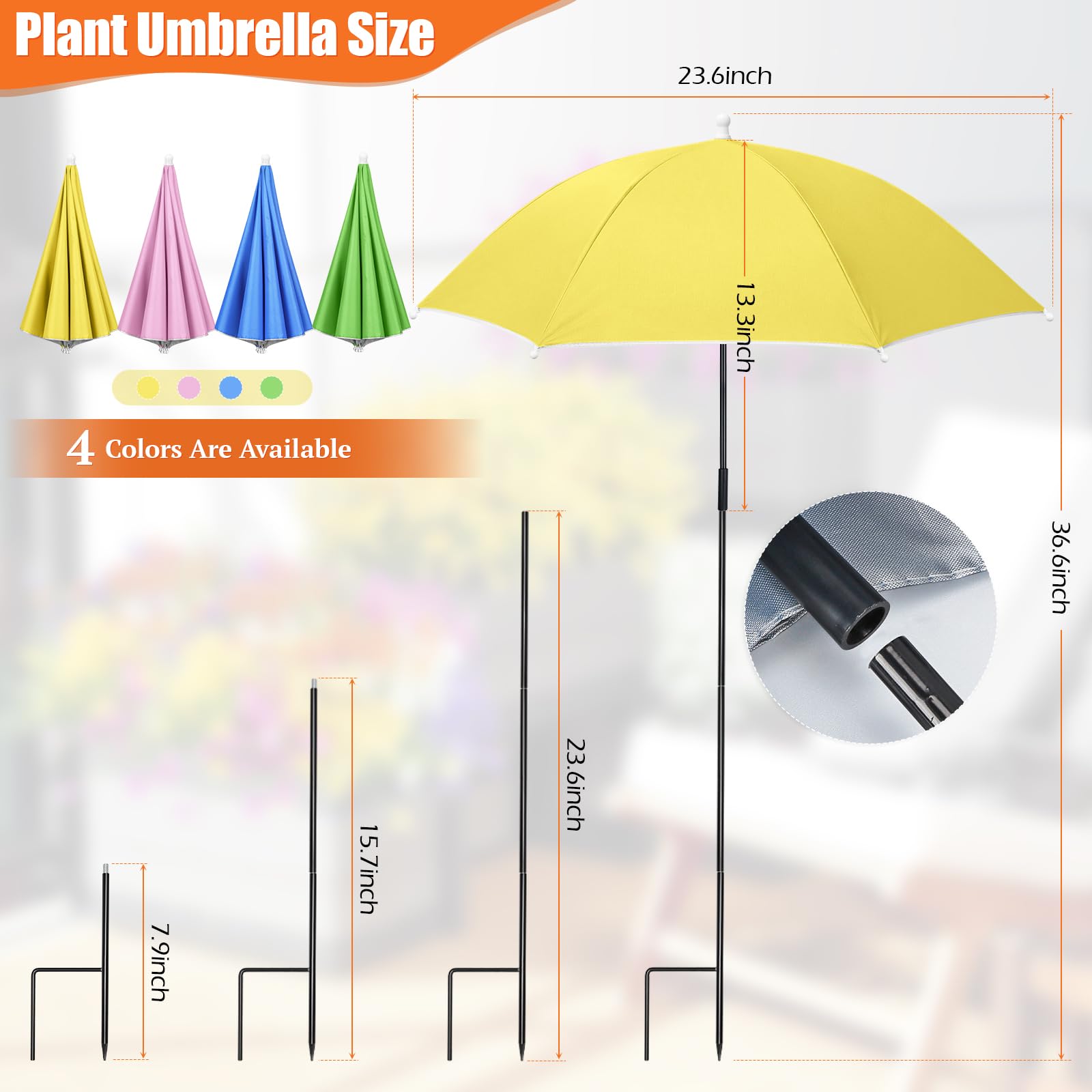 Tryly plant umbrella canopy fabric is rainproof and heat resistant.
