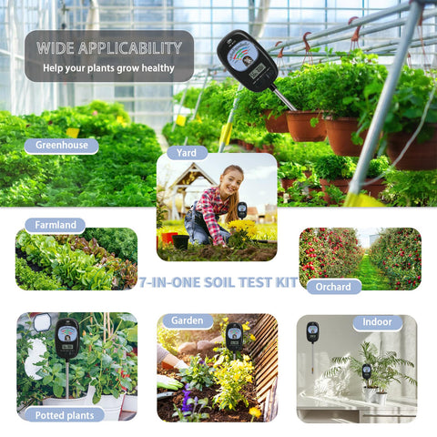 TryOpen 7-in-1 soil test kit LCD readout provides clear measurements for garden care