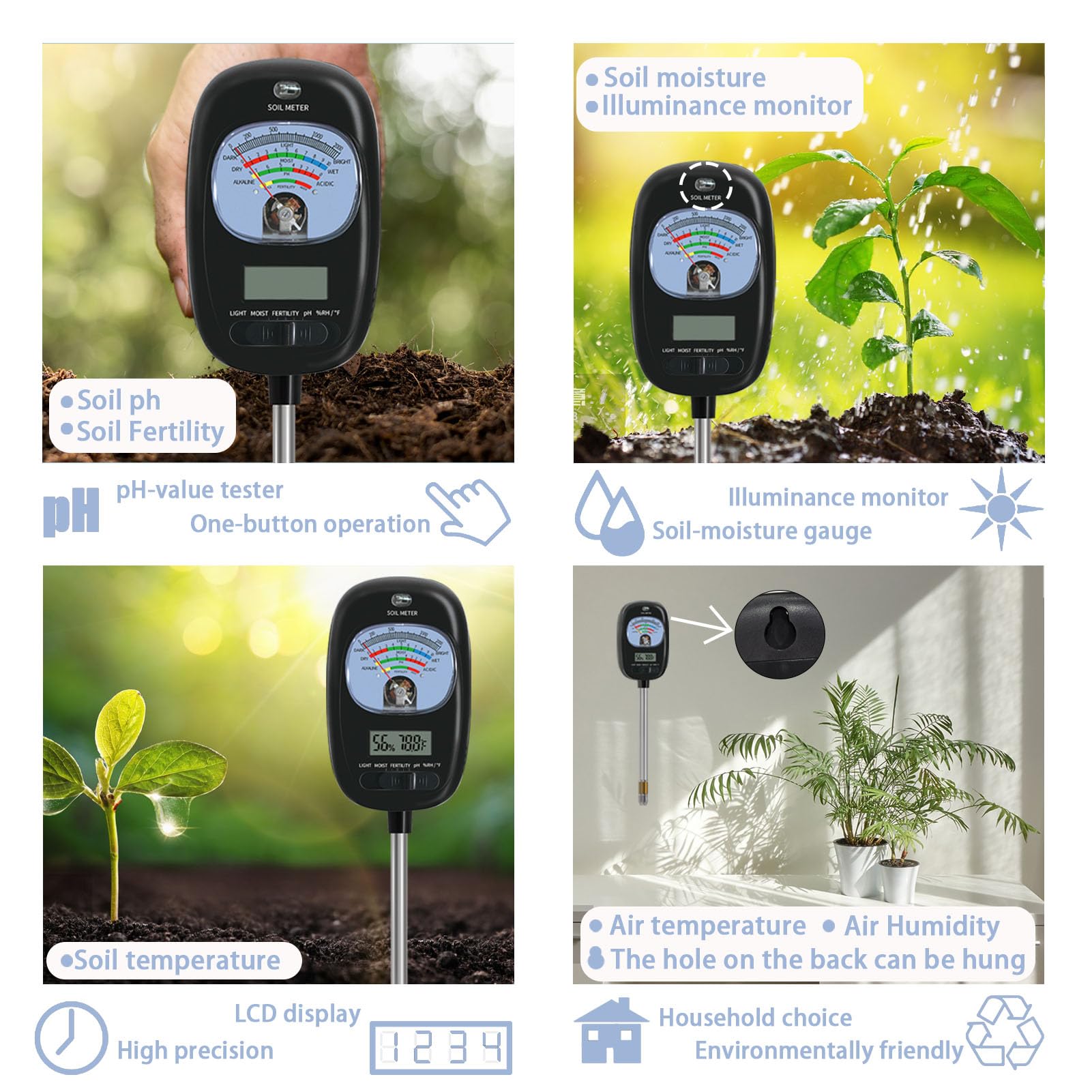 TryOpen 7-in-1 soil test kit probes are durable and accurate for soil sensing