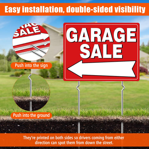 TRYXN sturdy metal stakes securing signs on grass