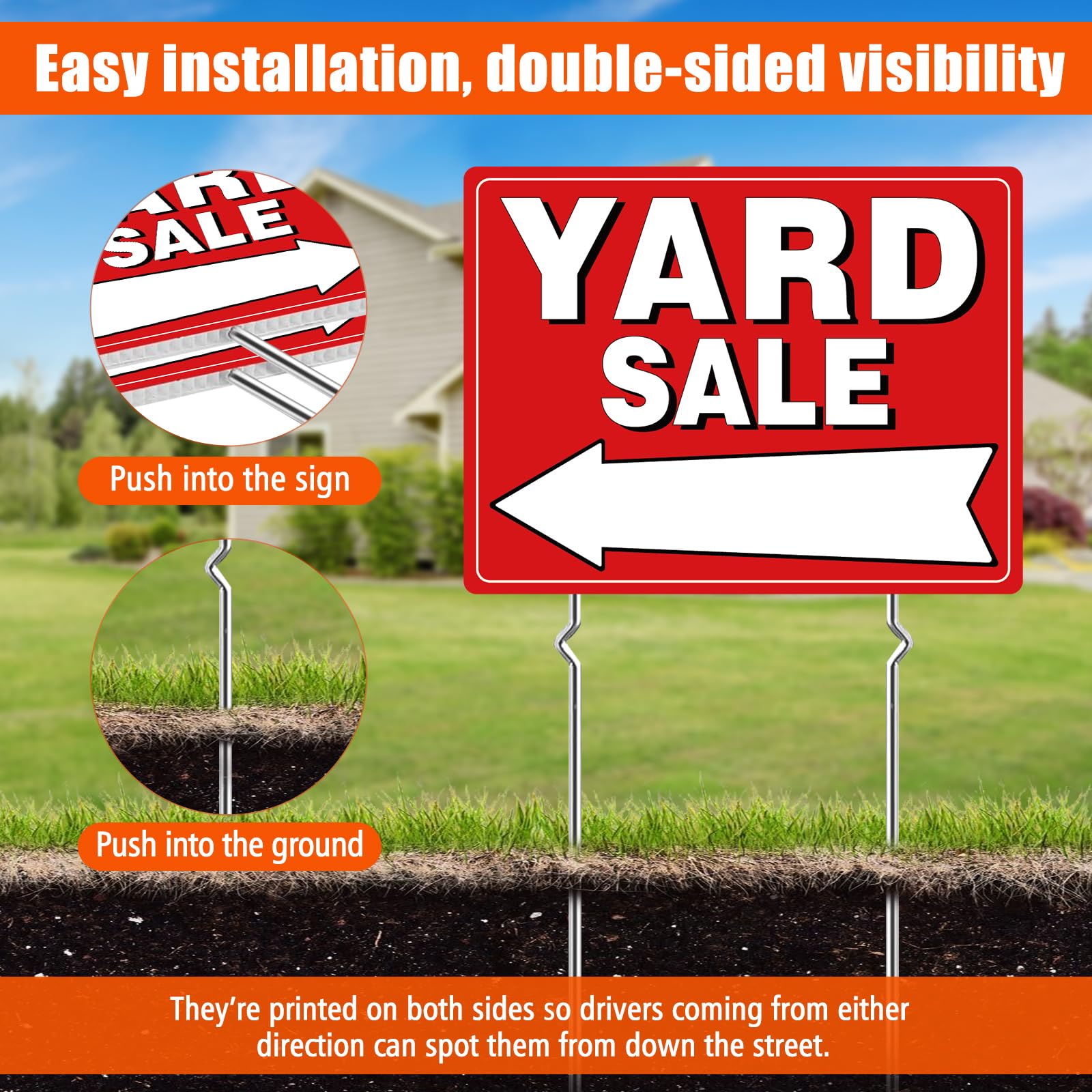 TRYXN double-sided signs for clear visibility from both directions during your sale.