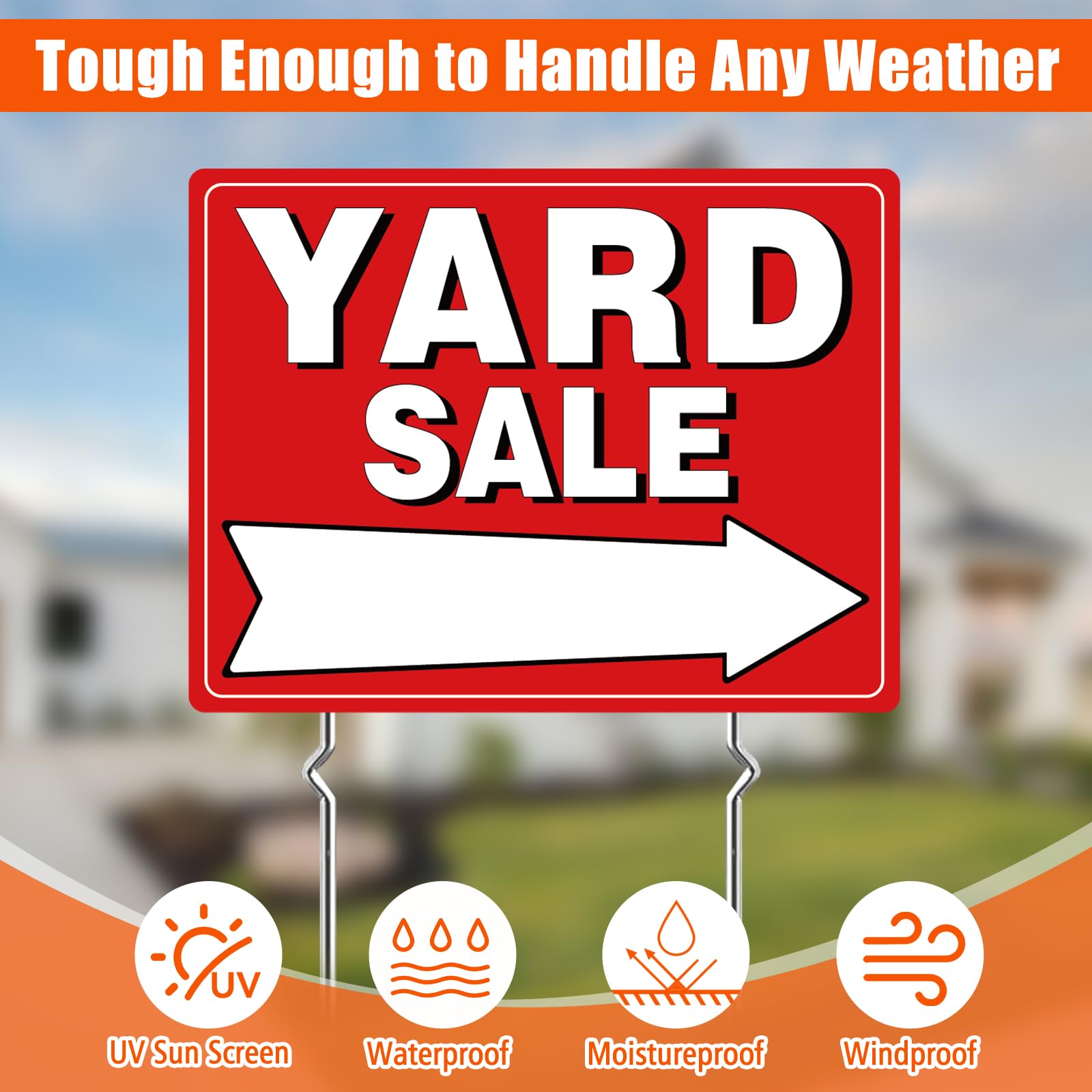 TRYXN weatherproof yard sale signs resist rain and sun for lasting use.