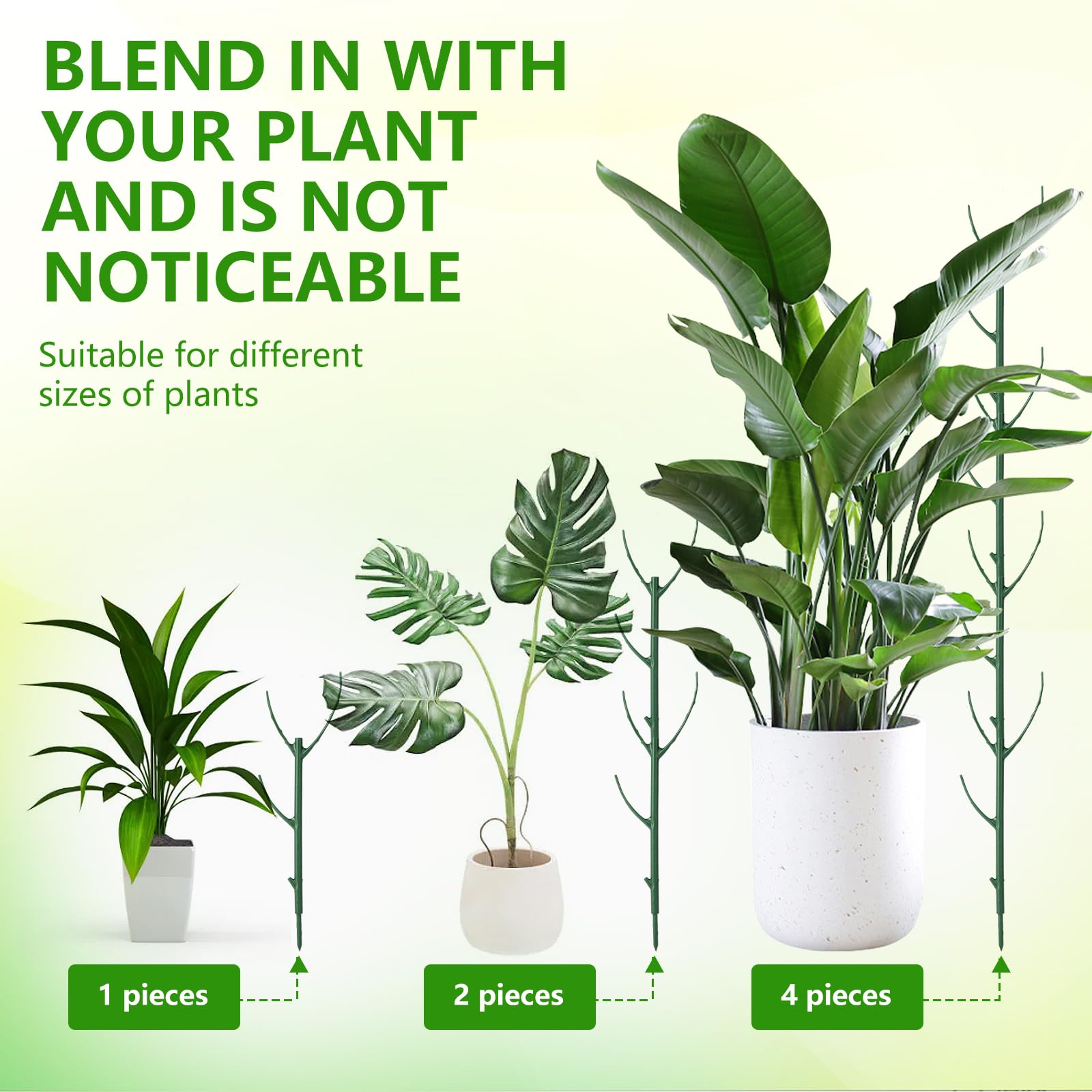 Trzzyan stackable plant poles enable adjustable height as plants grow.
