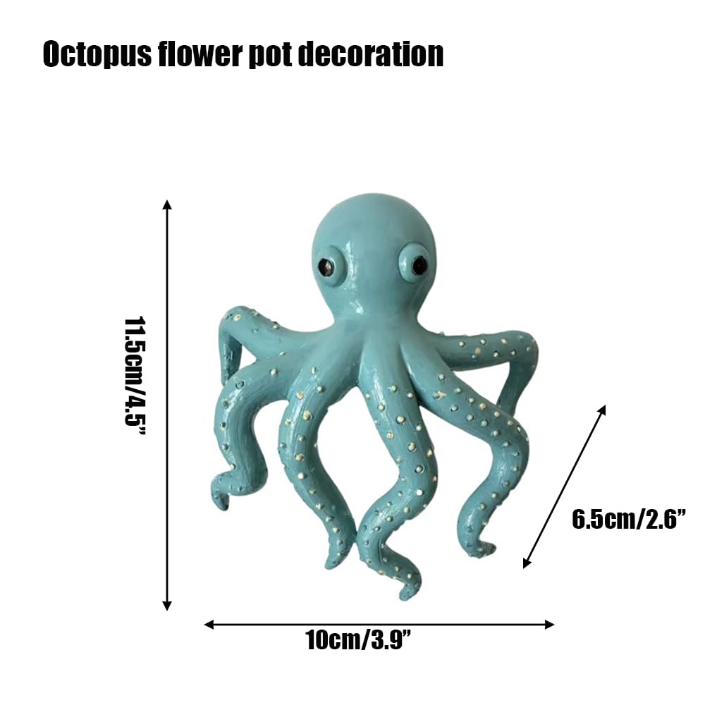 TSCVPJL resin octopus figurine decor for garden pots.