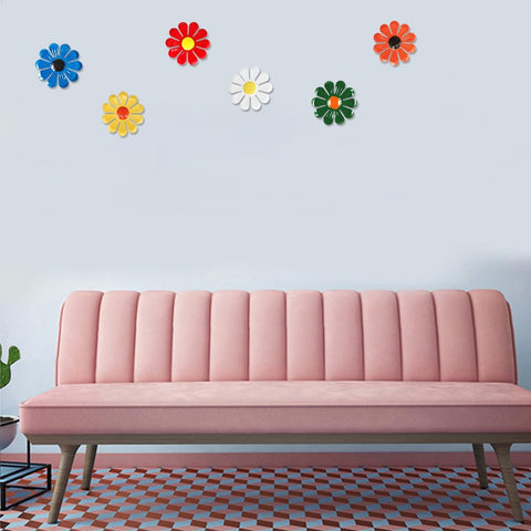 Tsilin 6-pcs metal flowers set brings color to walls and fences.