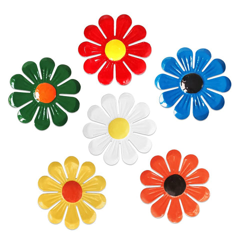 Tsilin sunflower wall art on fence adds vibrant garden ambiance.