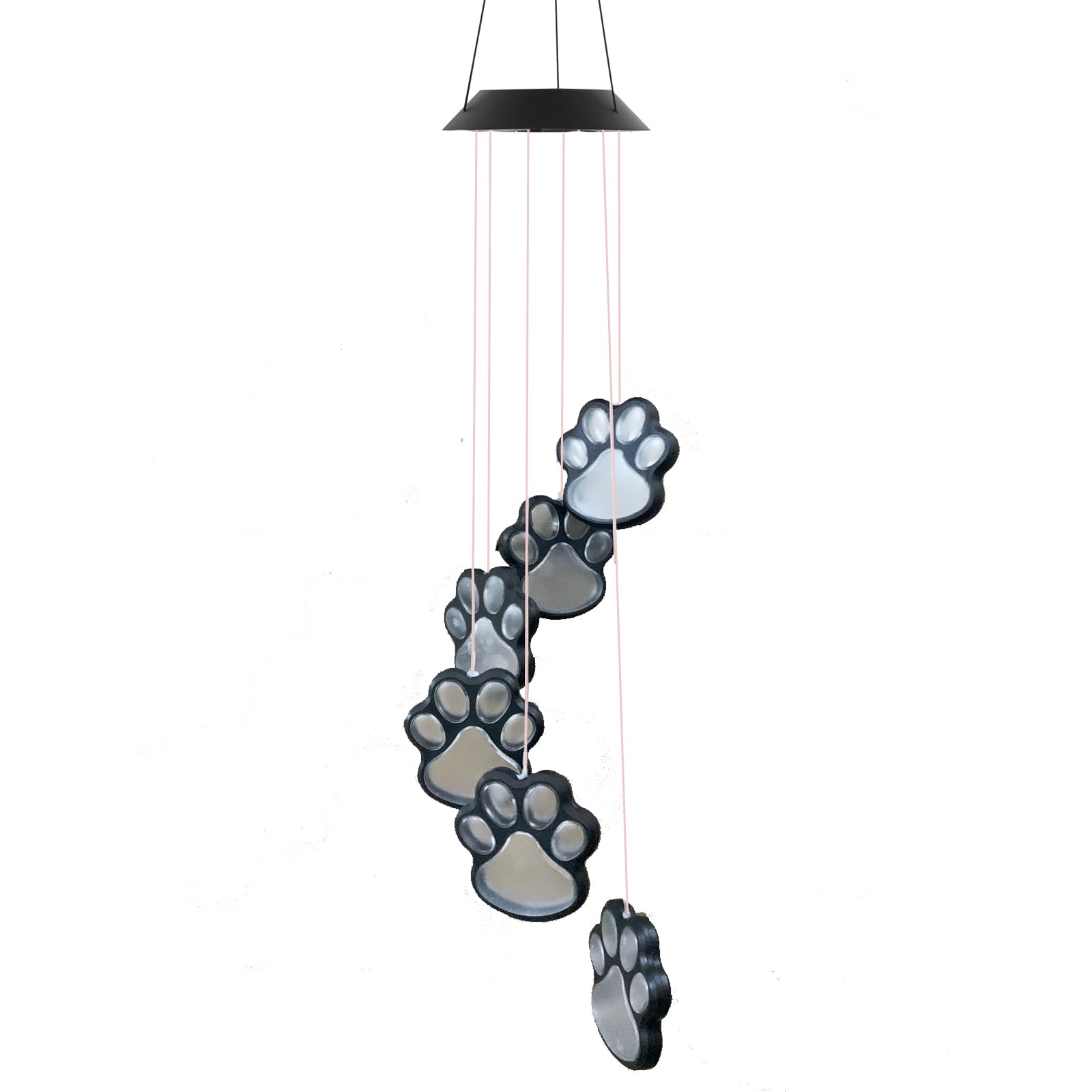 TSIPEKLO Memorial Garden Paw Print Wind Chime honors a departed pet.
