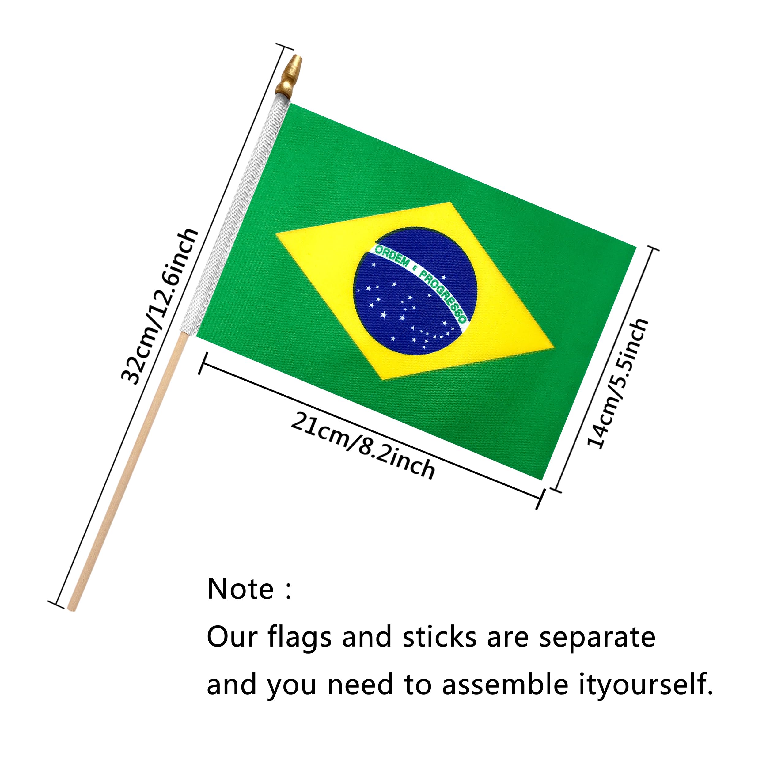 TSMD Brazil flag shows front and back print for clear visibility from all angles.