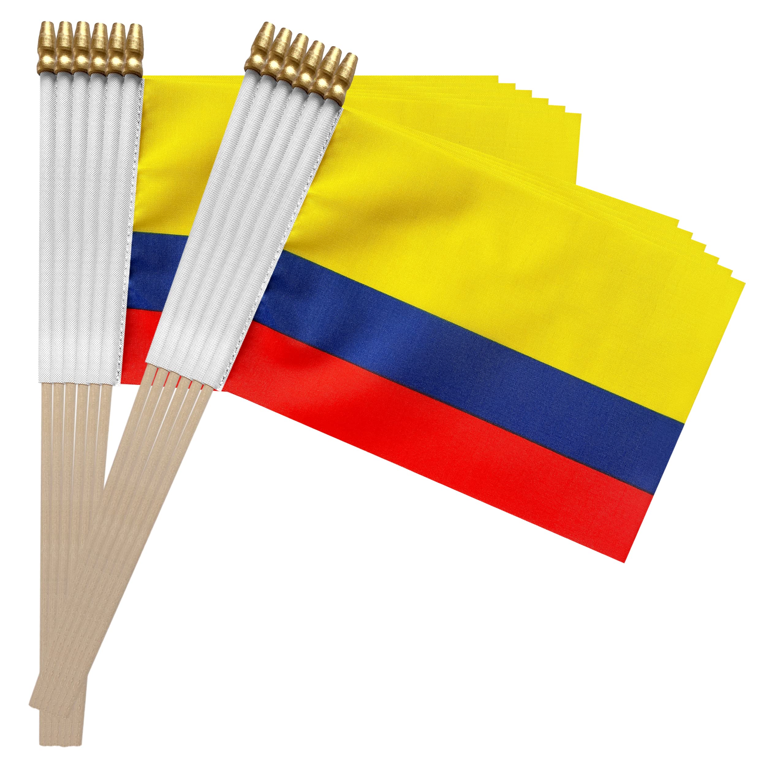 TSMD Colombia flag with kid-safe rounded spear top for safe handling.