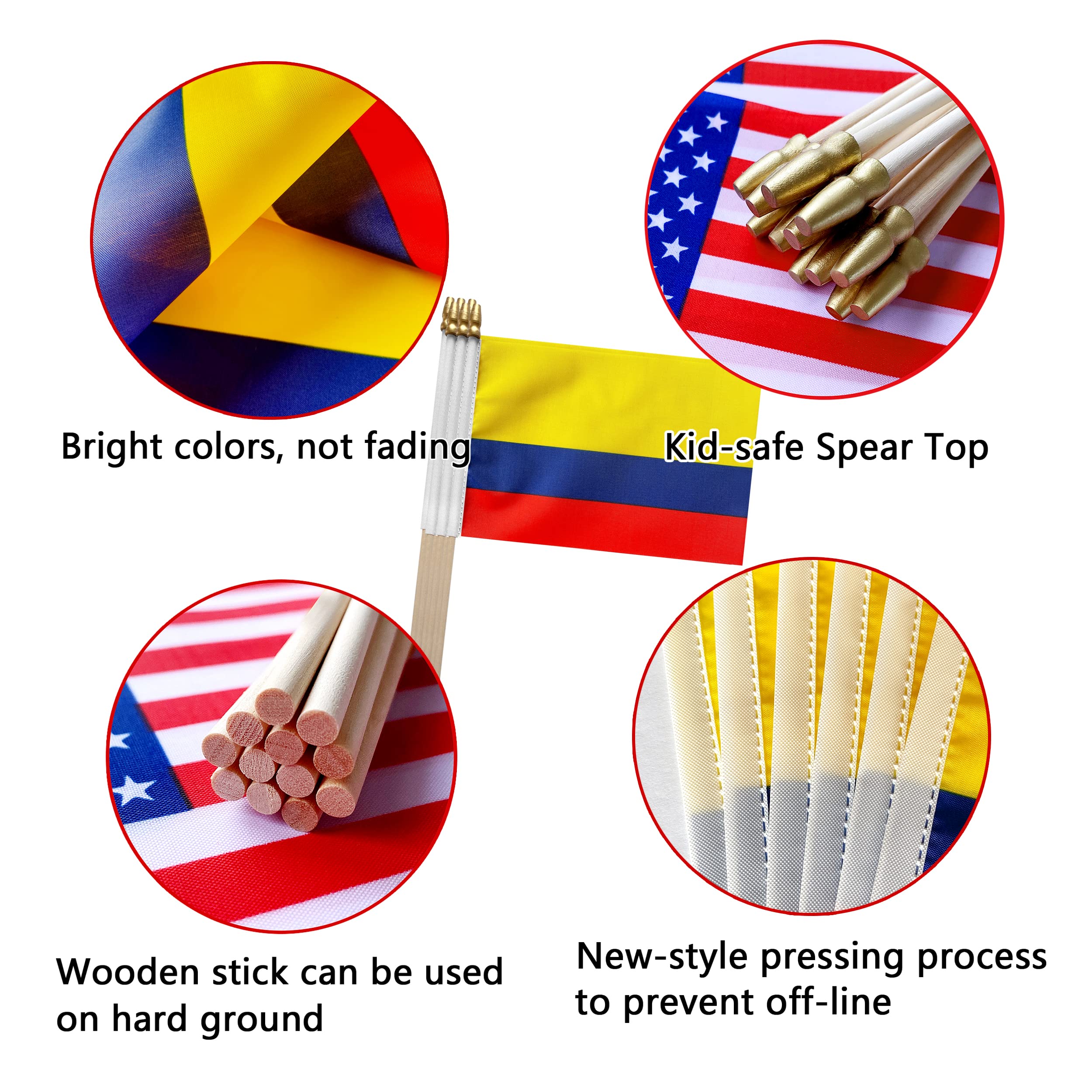 TSMD Colombia flag featuring reinforced stitching for lasting durability.
