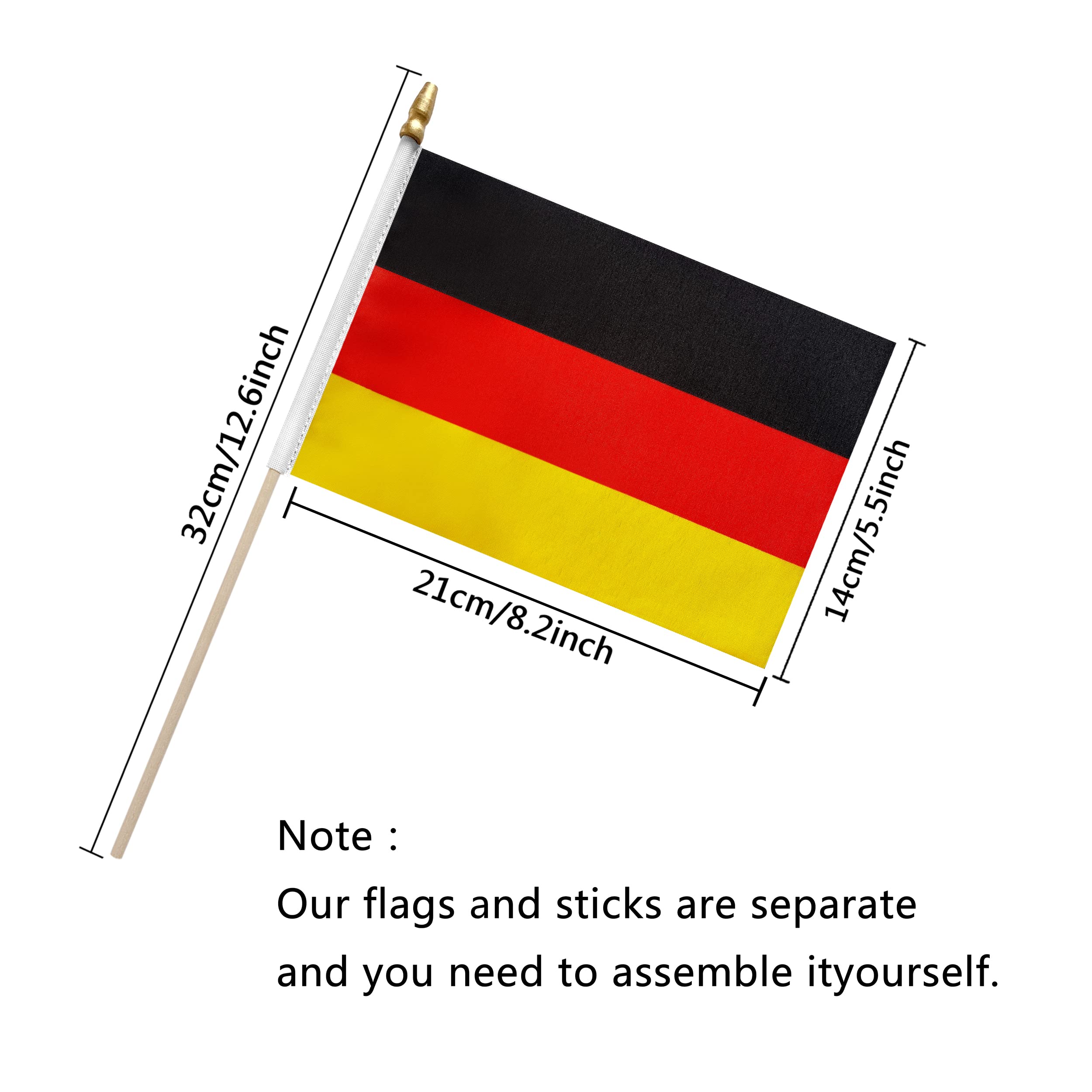 TSMD Germany flag on a wooden stick enhances desk decor and classroom displays.