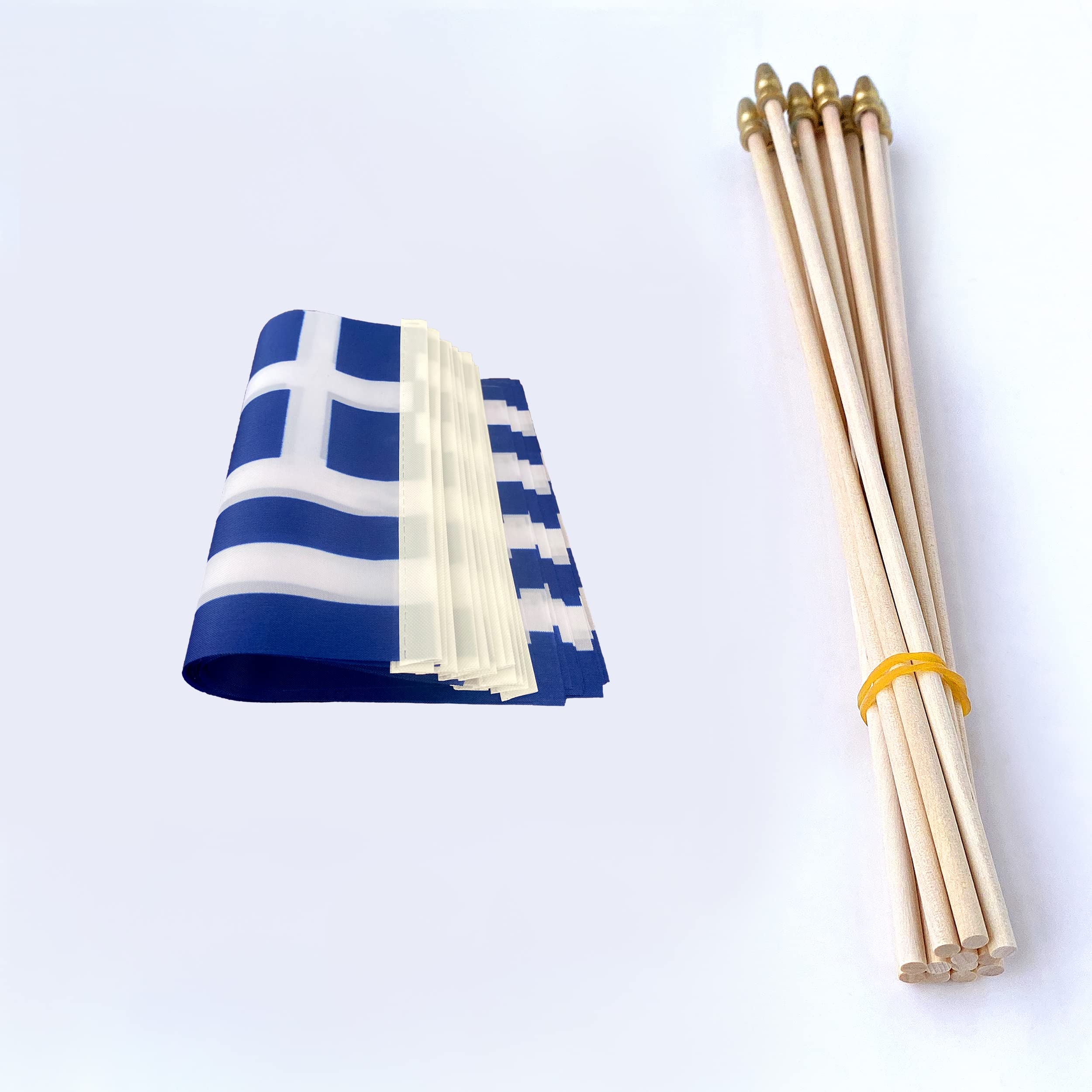TSMD Greece stick flag close-up design showcases vibrant colors and durable fabric