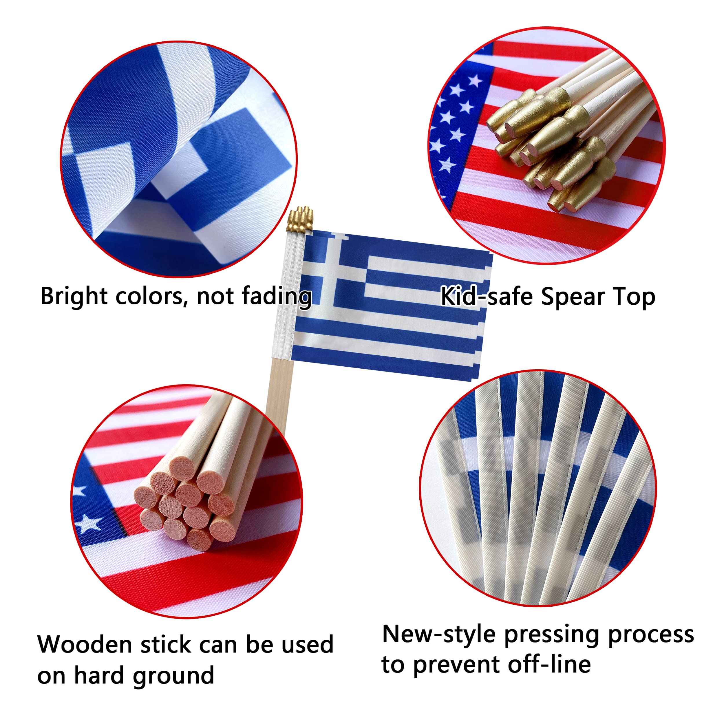 TSMD Greece stick flag garden decor demonstrates versatile outdoor and indoor use